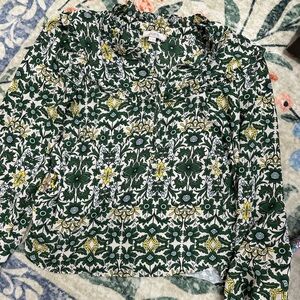 LOFT Green and Yellow Floral Top